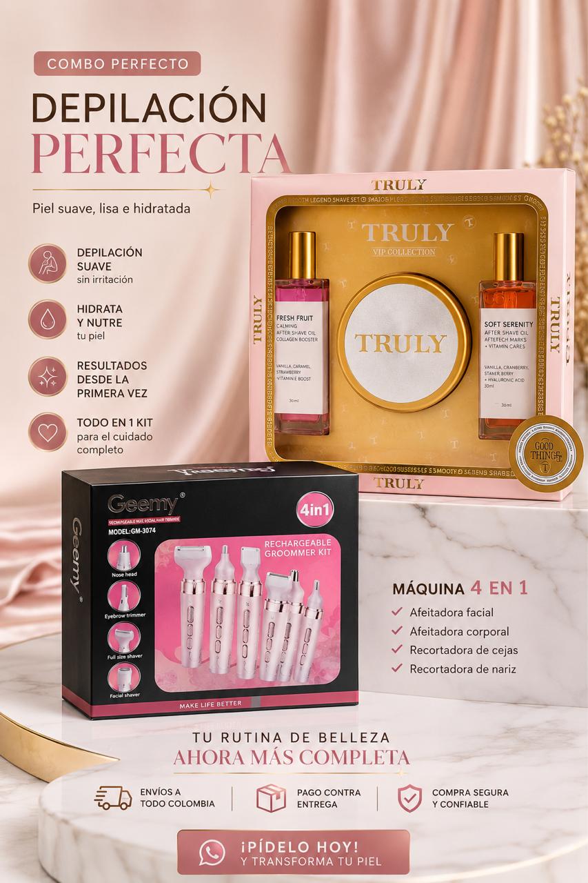 MAQUINA AFEITADORA 4 EN 1 + KIT TRULY X3